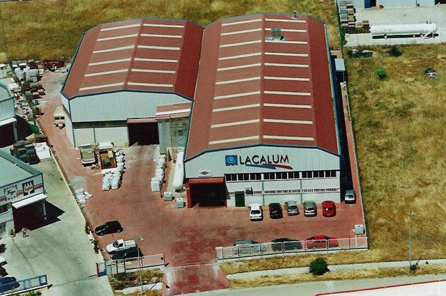Vista aérea de la fábrica Lacalum